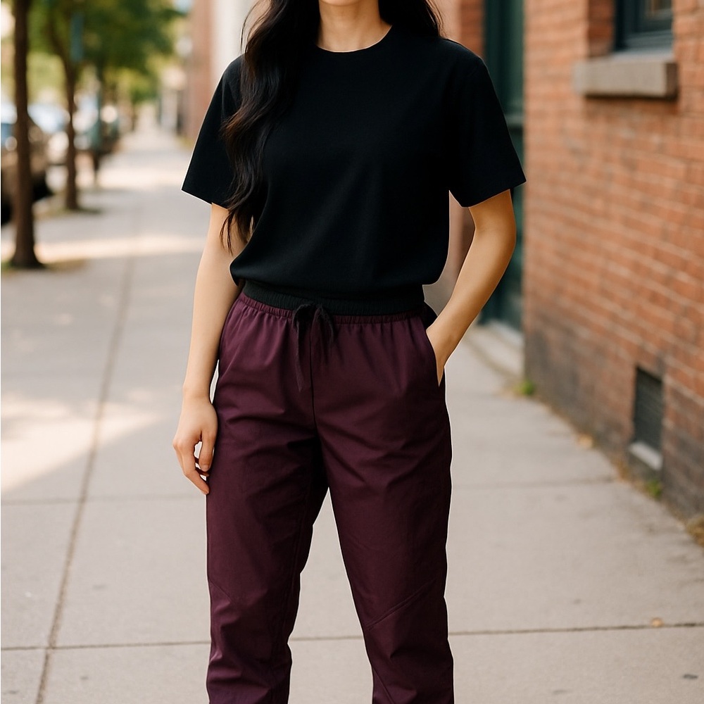 Nike Black and Maroon Joggers